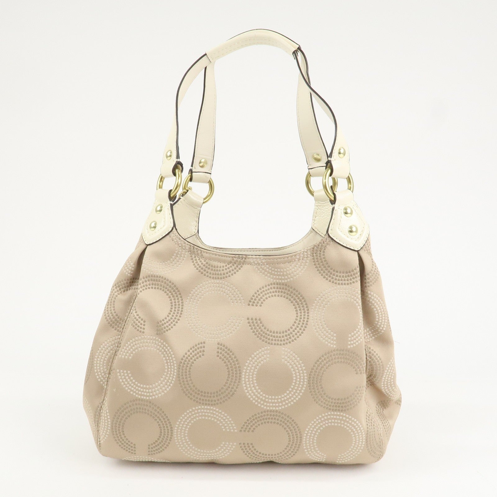Coach Dot Op Art Hobo Handbag - Beige, Canvas
