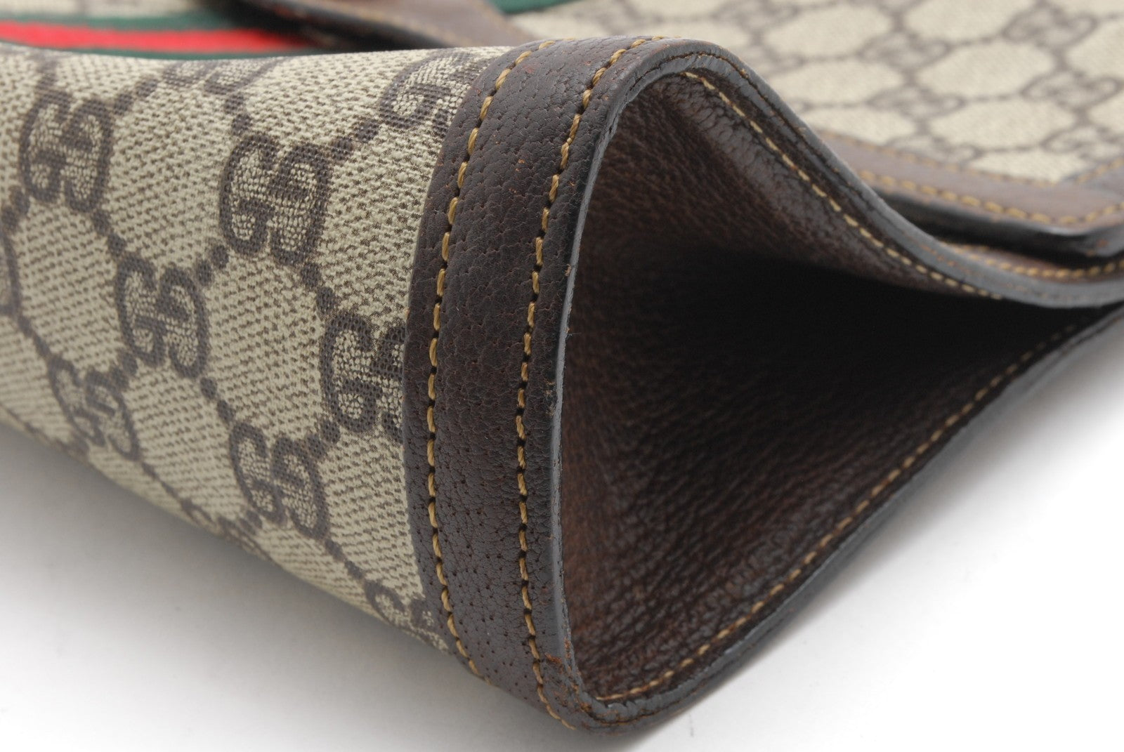 Gucci GG Supreme Web Clutch - Beige, PVC