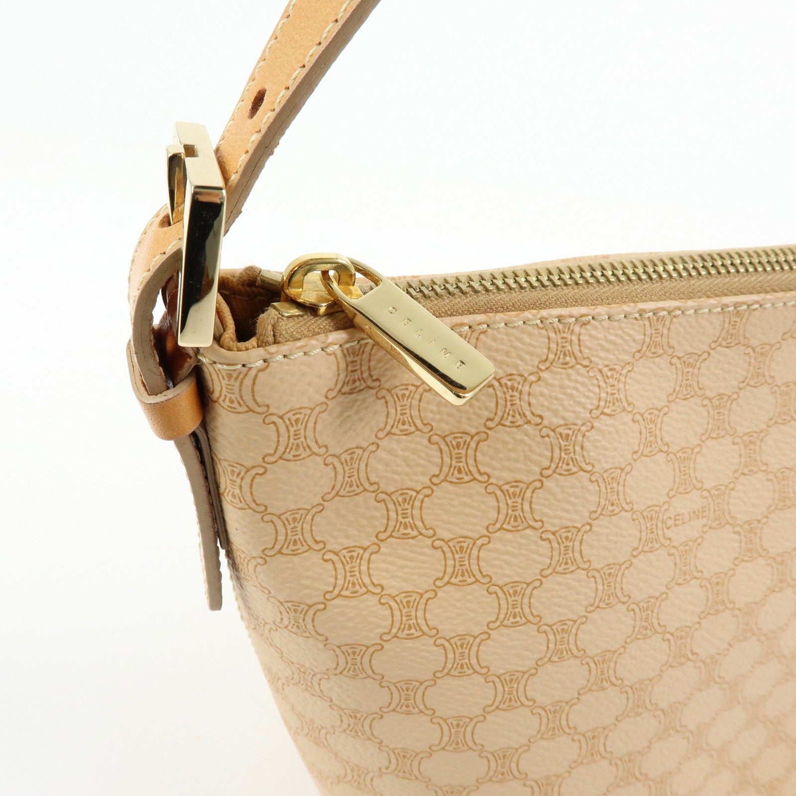 Celine Macadam Hand Bag - Beige, PVC Leather 