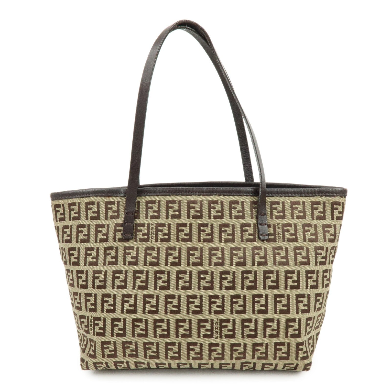 Fendi Zucchino Tote Bag - Brown, Canvas, Leather