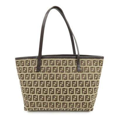Fendi Zucchino Tote Bag - Brown, Canvas, Leather