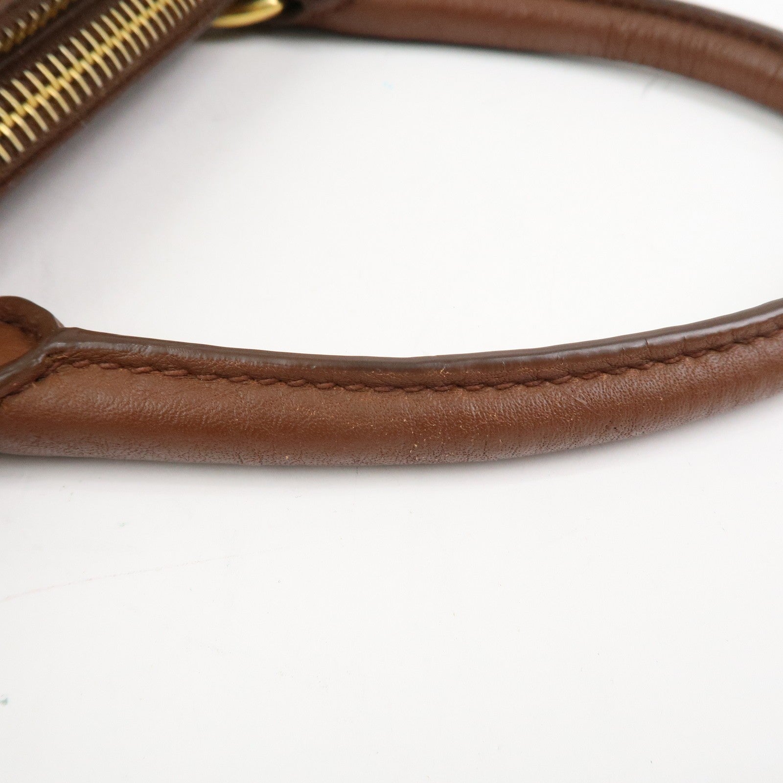 Prada Logo Hand Bag - Brown, Leather