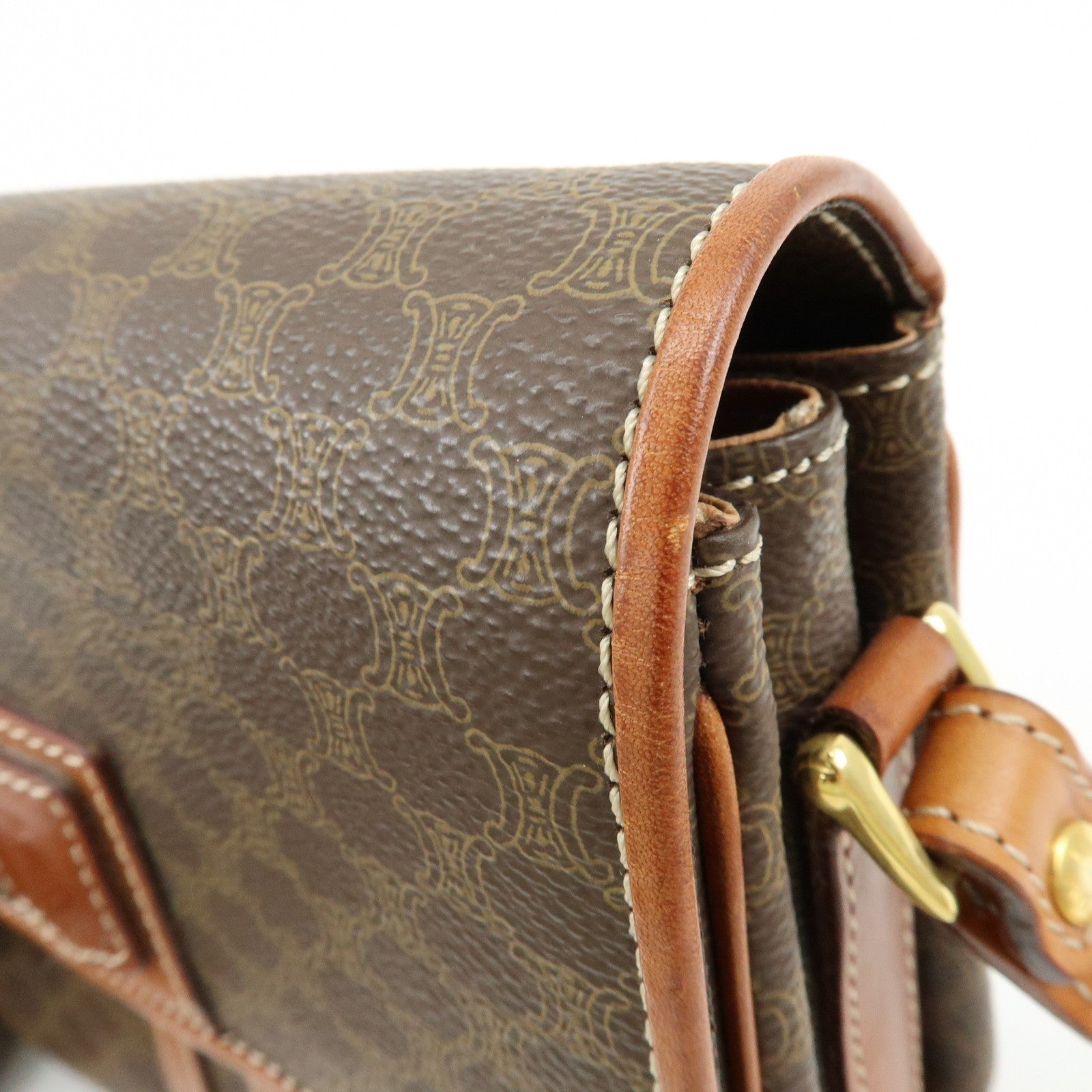 Celine Macadam Shoulder Crossbody Bag - Brown, PVC Coating Canvas, Leather
