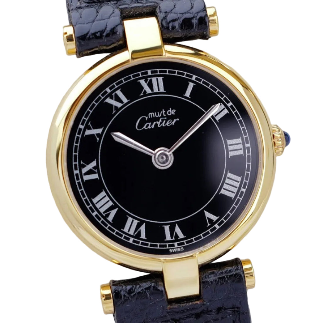Cartier Must de Cartier Vendome Watch - Black, Leather