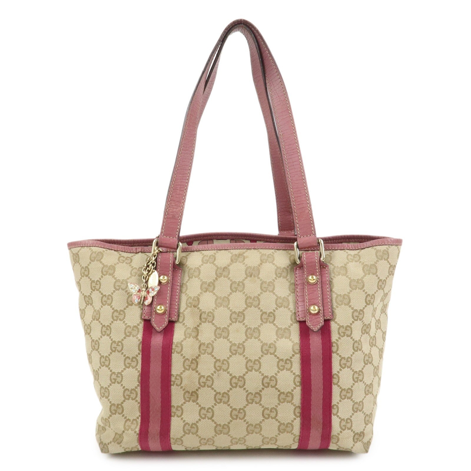 Gucci Tote Bag - Beige Pink, GG Canvas Leather 