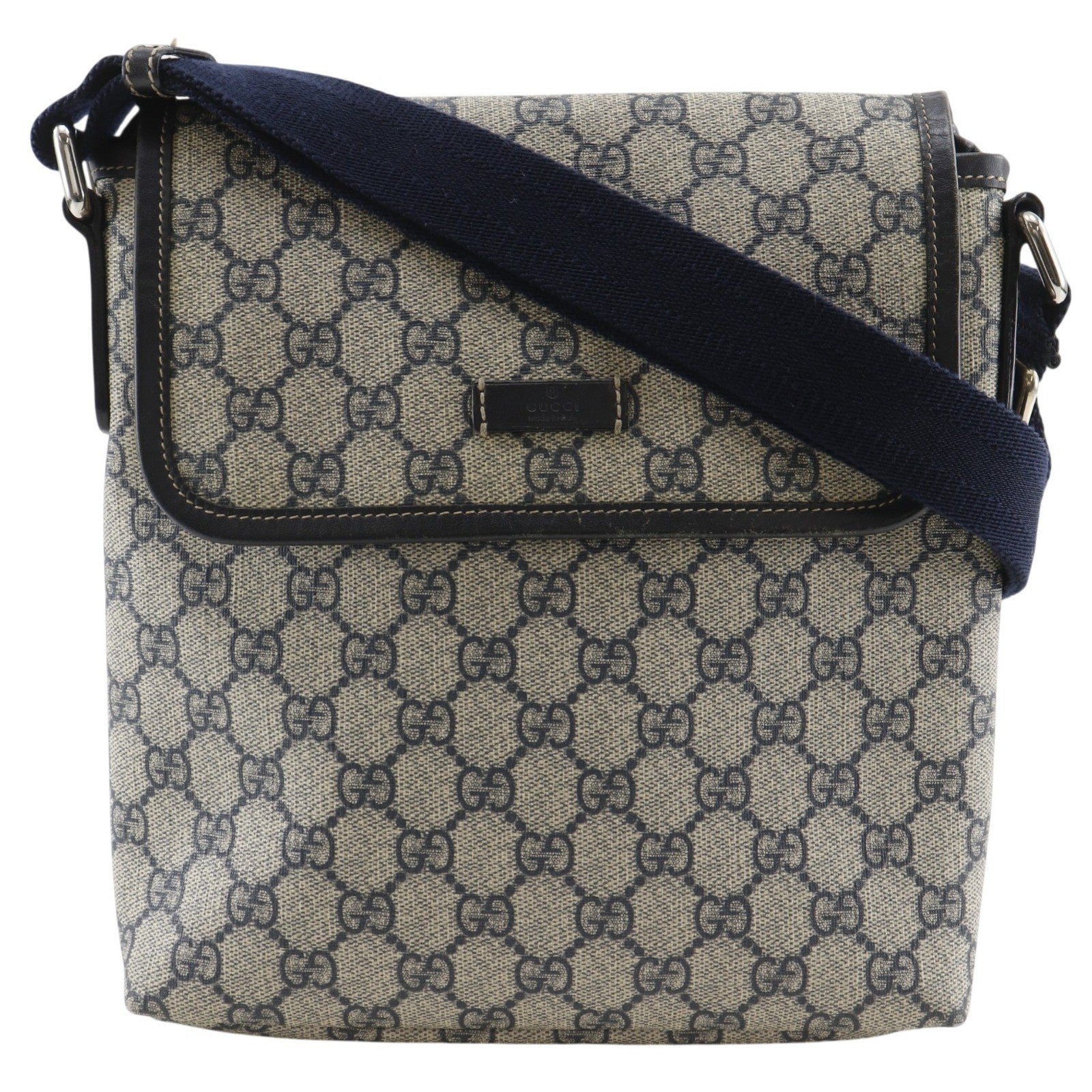 Gucci Shoulder Bag - Navy Blue, GG Supreme Canvas