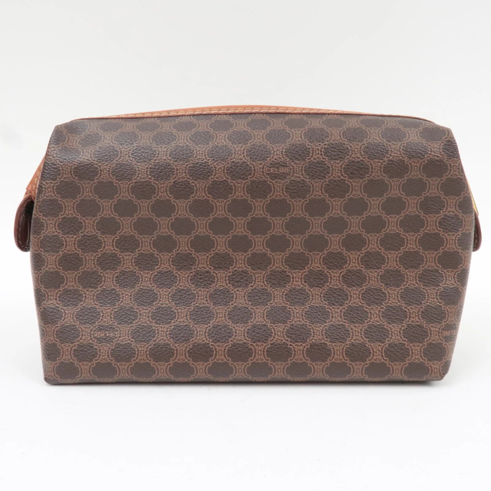 Celine Macadam Cosmetic Pouch - Brown, PVC Leather 