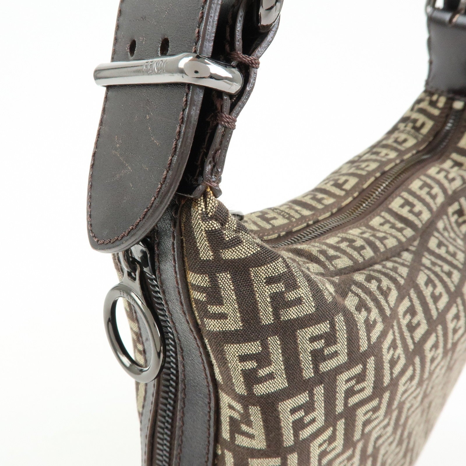 Fendi Shoulder Bag - Dark Brown, Canvas and Leather