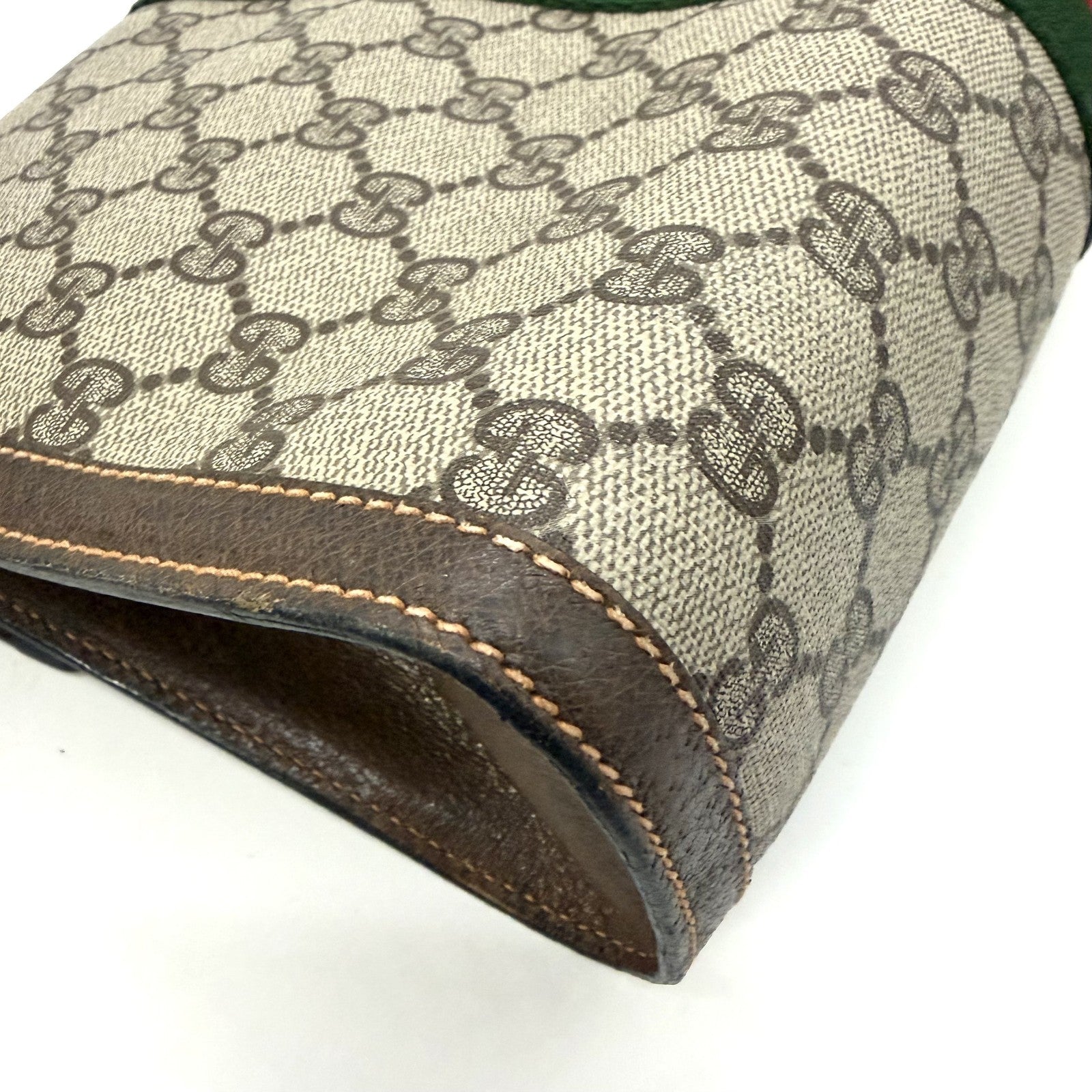 Gucci Sherry Line Clutch Bag - Brown, PVC Leather 