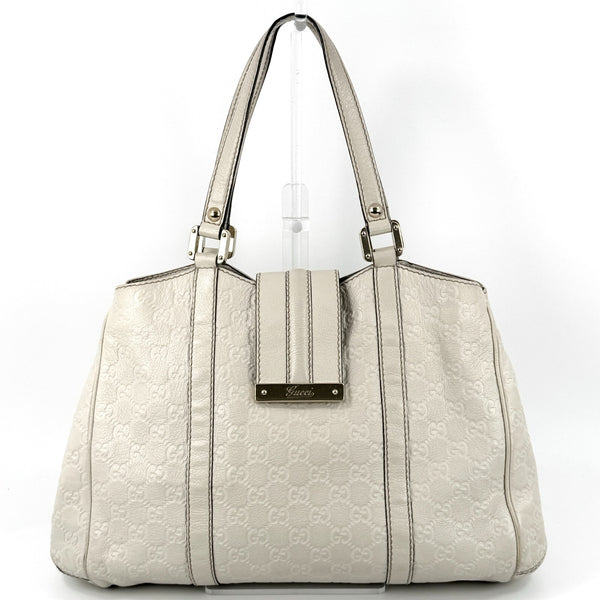 Gucci Tote Shoulder Hand Bag - White, Leather