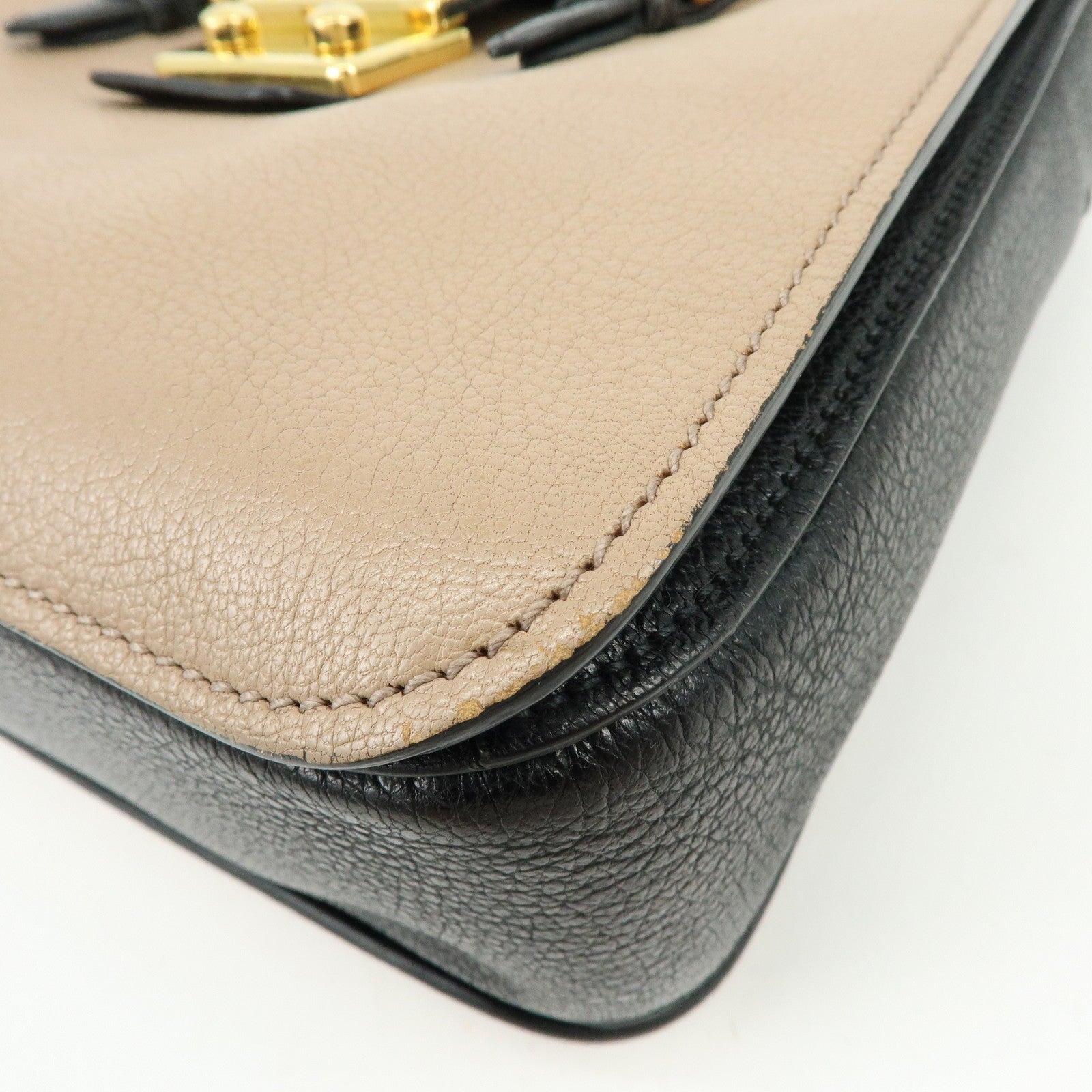 Miu Miu Hand Bag - Beige Black, Madras Leather