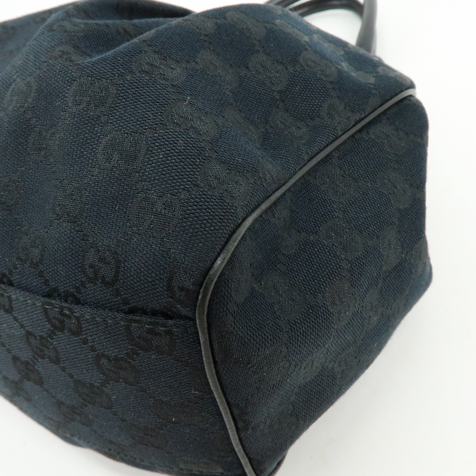 GUCCI Sukey GG Canvas Leather Tote Bag Hand Bag Black