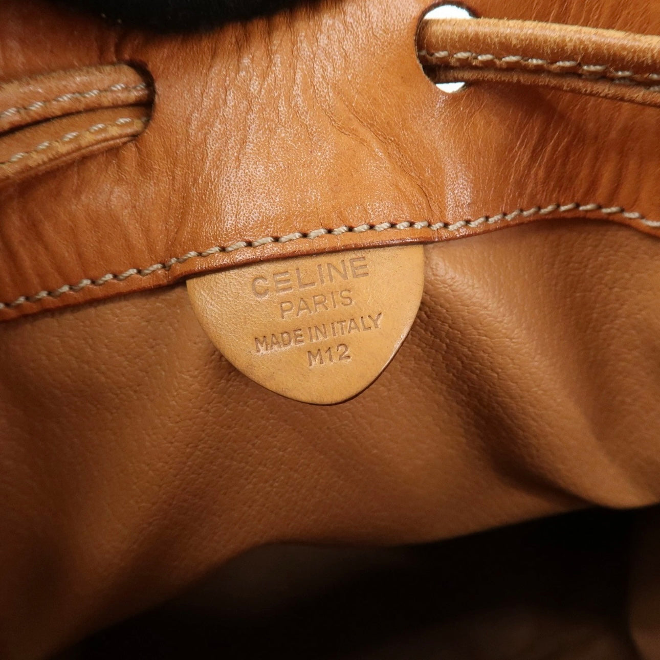 CELINE Macadam Bucket Drawstring Shoulder Bag