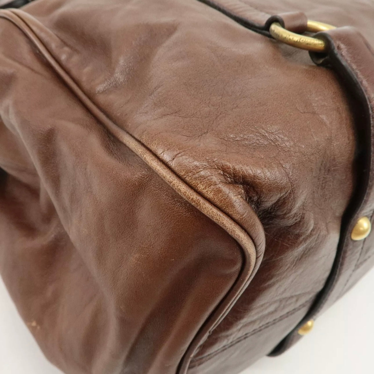 MIU MIU Leather Shoulder Bag Brown