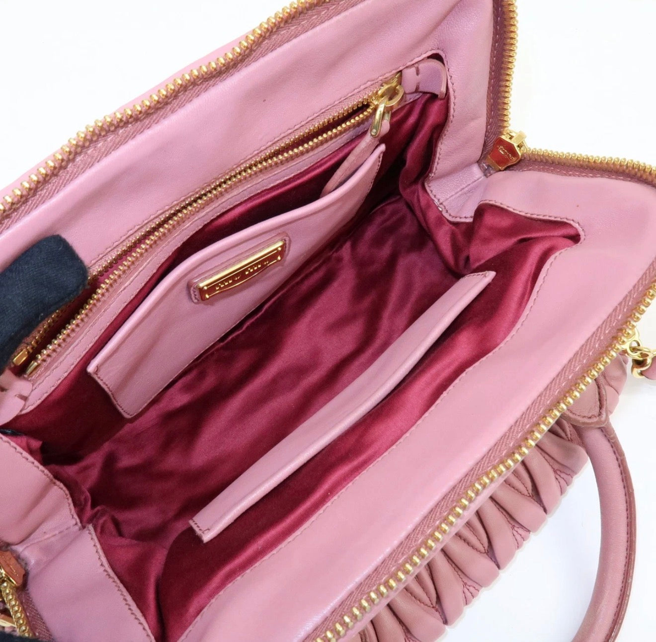 Miu Miu Matelasse 2Way Hand Bag - Pink, Nappa Leather
