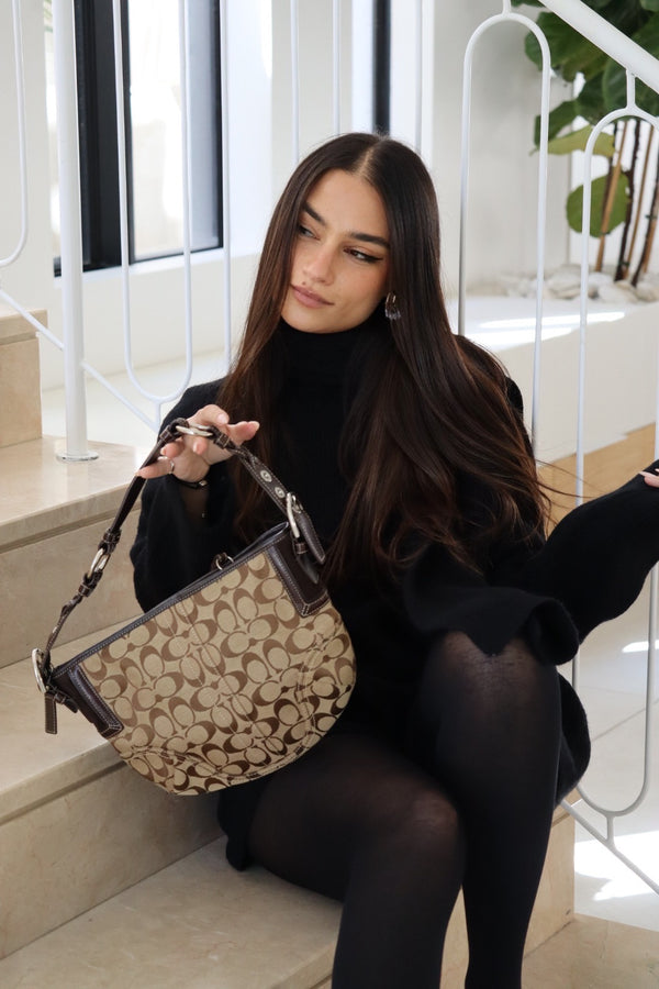 Coach Signature Brown Shoulder Bag