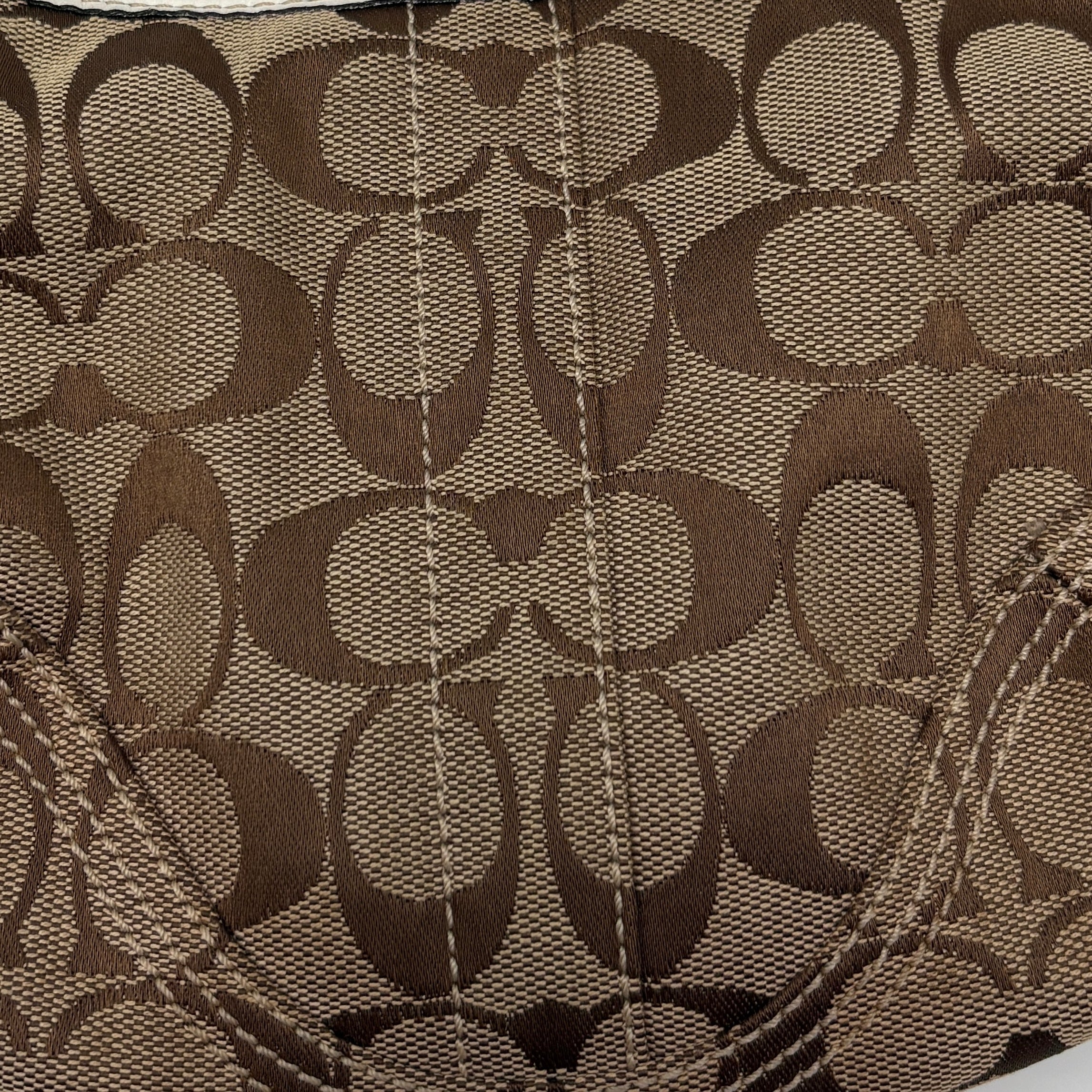 Coach Signature white hobo bag