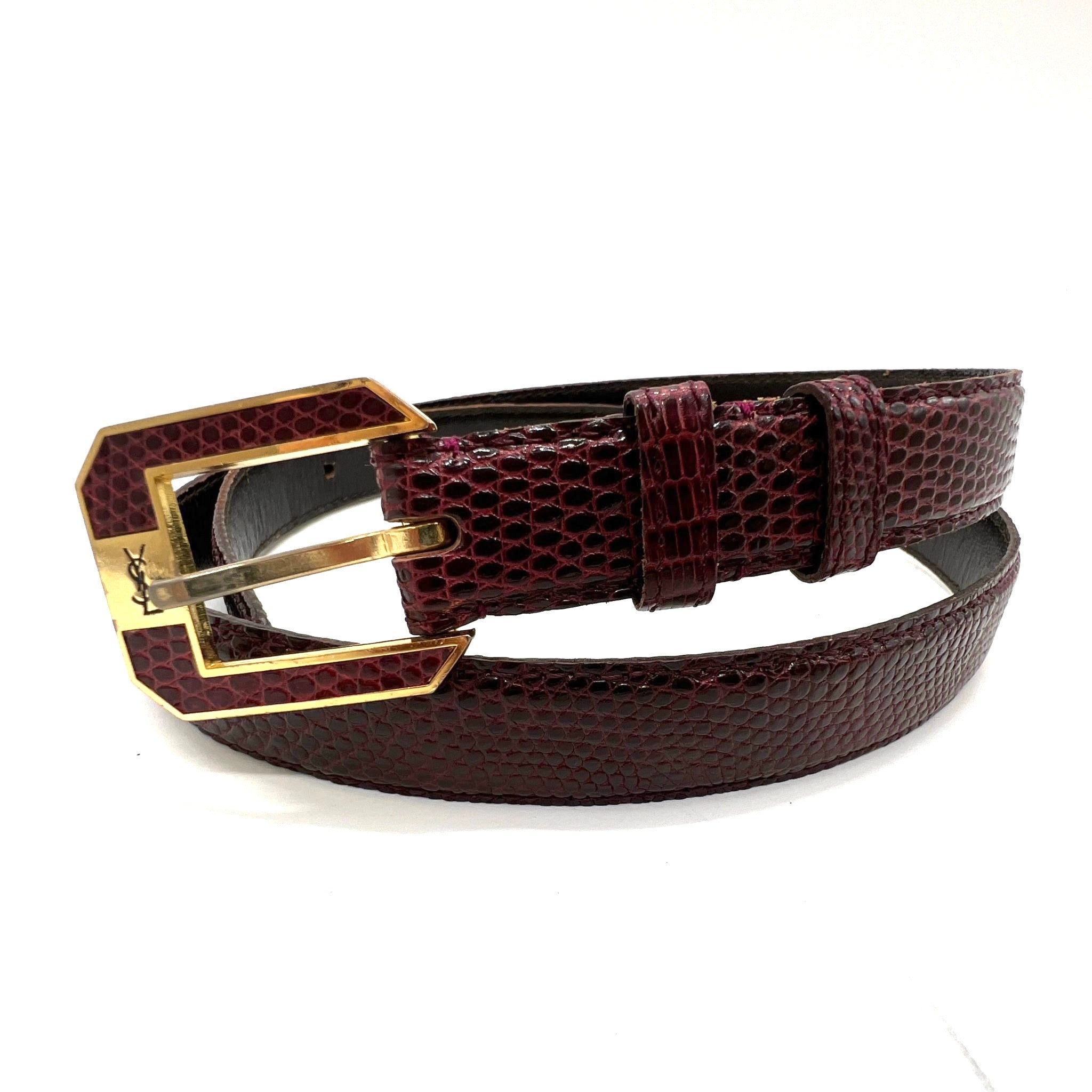 Yves Saint Laurent Vintage Burgundy Belt