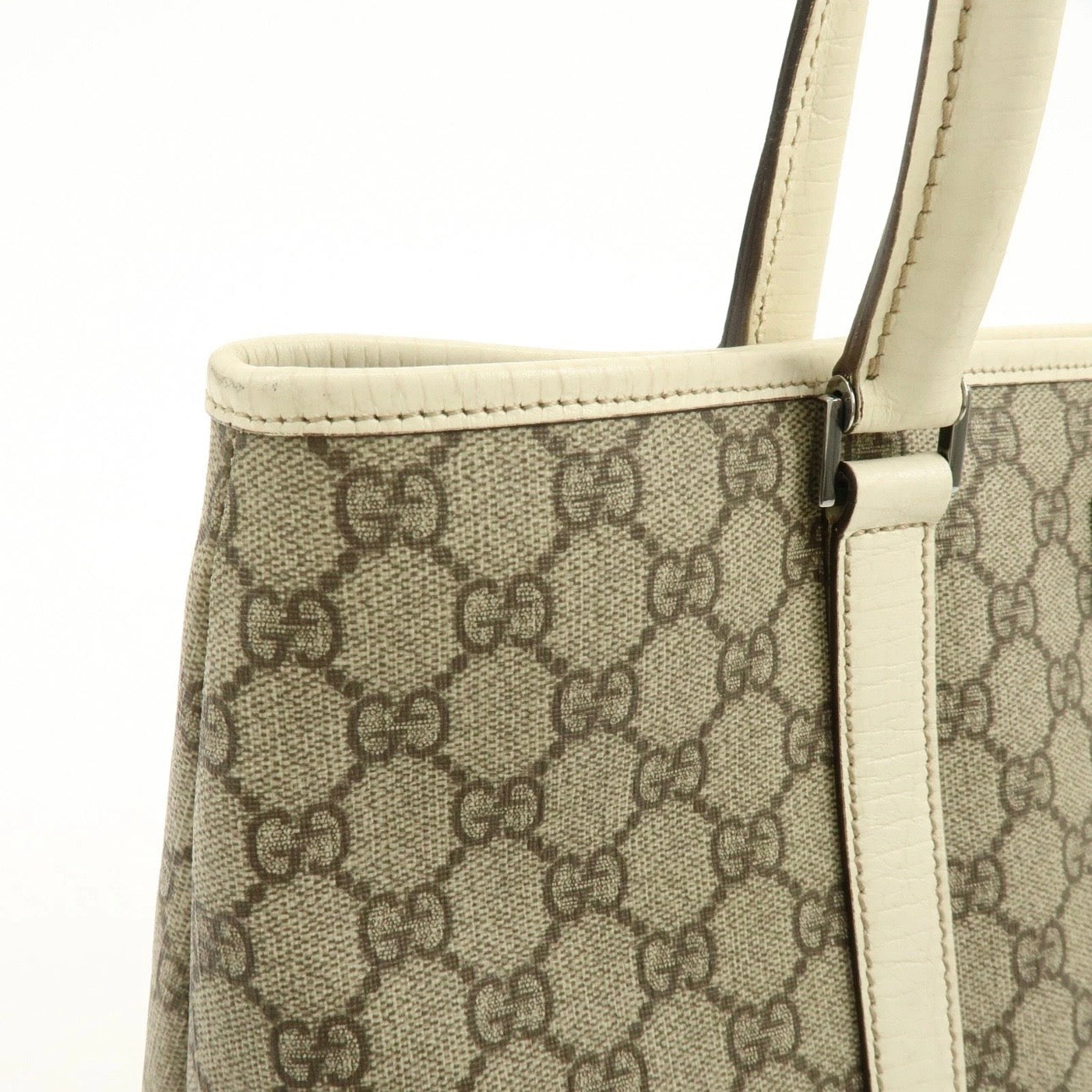 GUCCI GG Canvas Leather Shoulder Bag Tote Bag
