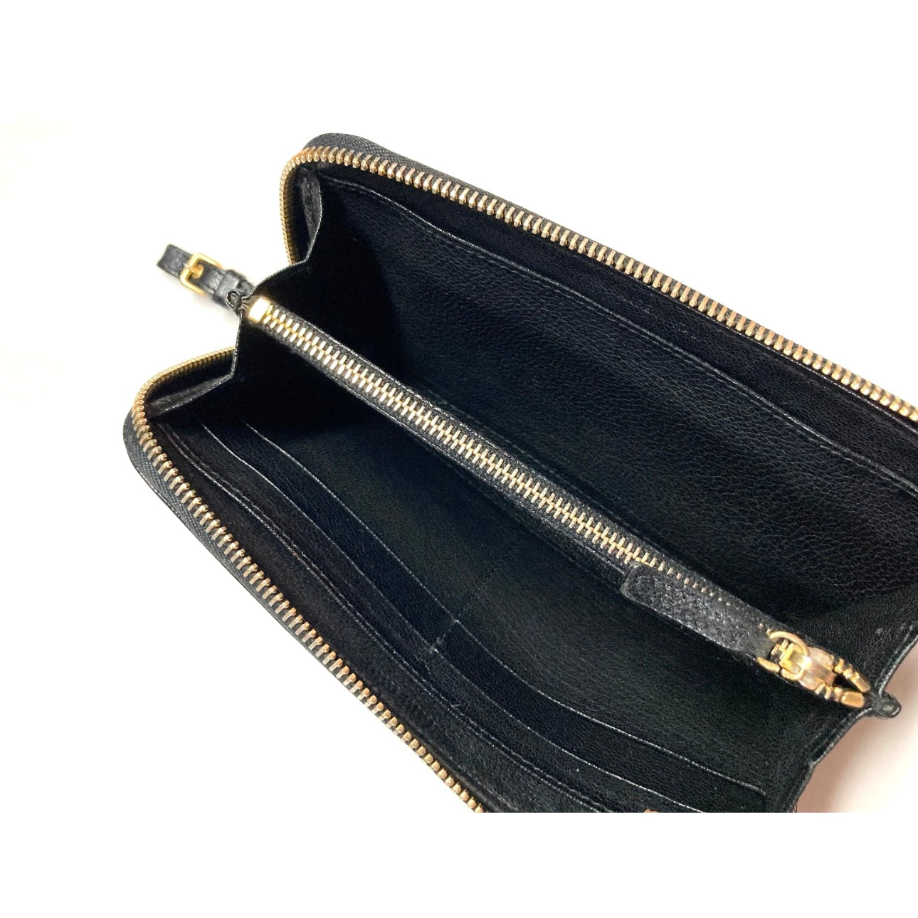 MIU MIU VINTAGE ZIP AROUND EMBOSSED LEATHER LONG WALLET