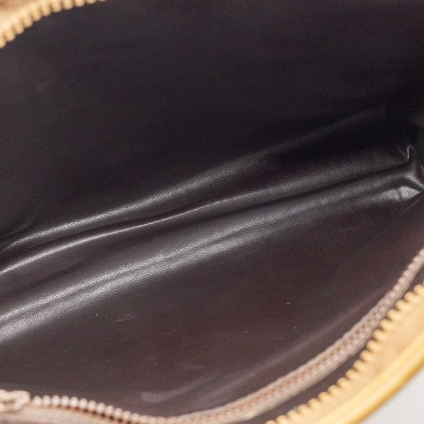 CELINE Macadam Clutch Bag- Leather PVC Beige, Gold