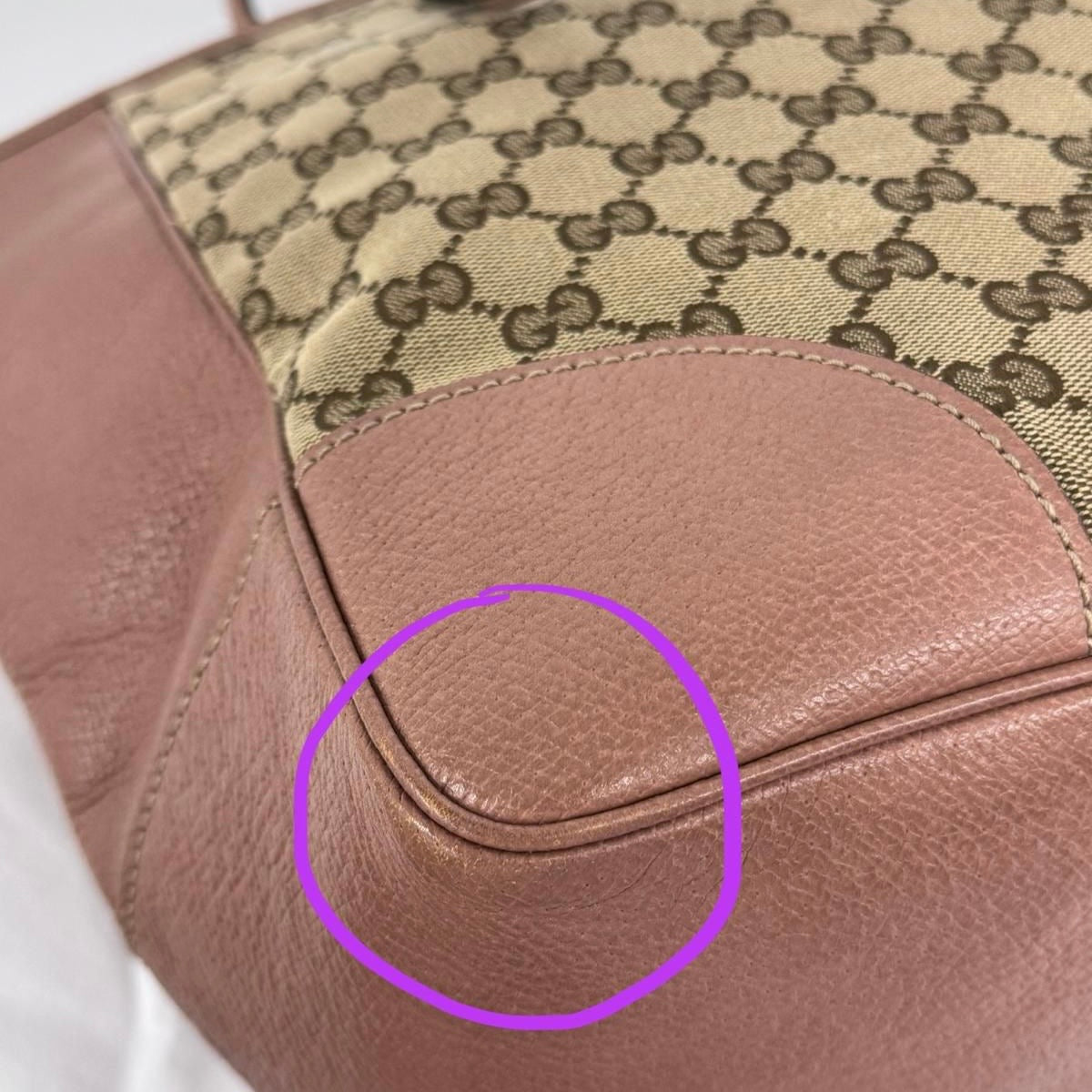 Gucci Beige Pink GG Tote Handbag