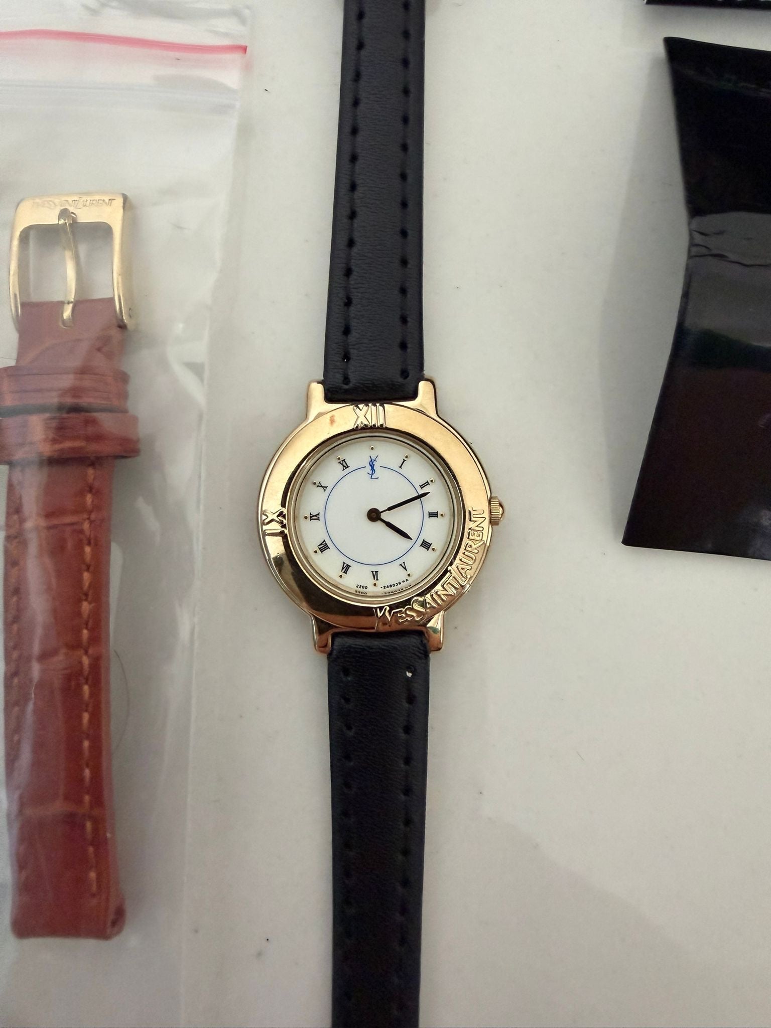 Yves Saint Laurent Quartz Wristwatch - Black, Leather