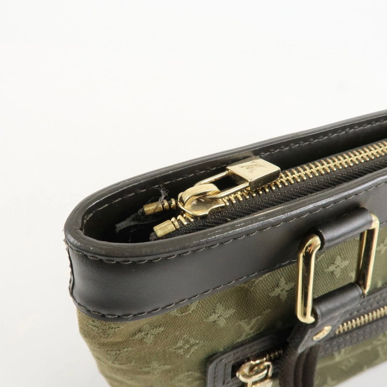 Louis Vuitton Monogram Mini Lucille PM Hand Bag Khaki