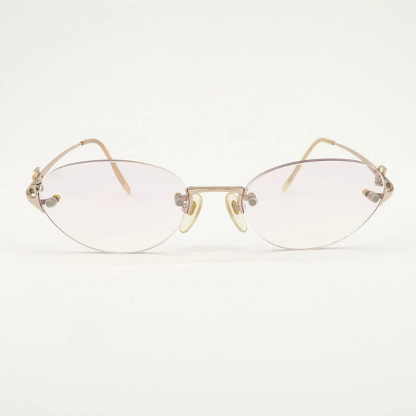 Christian Dior Clear Metal Sunglasses Pink Beige