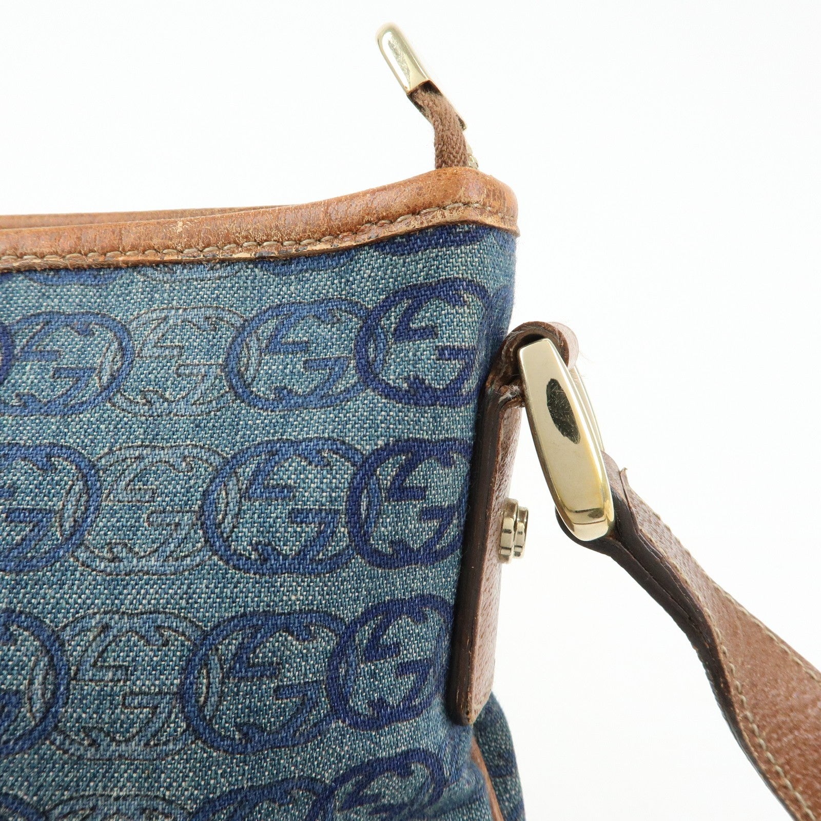 Gucci Abbey Shoulder Bag - Blue, Denim and Leather