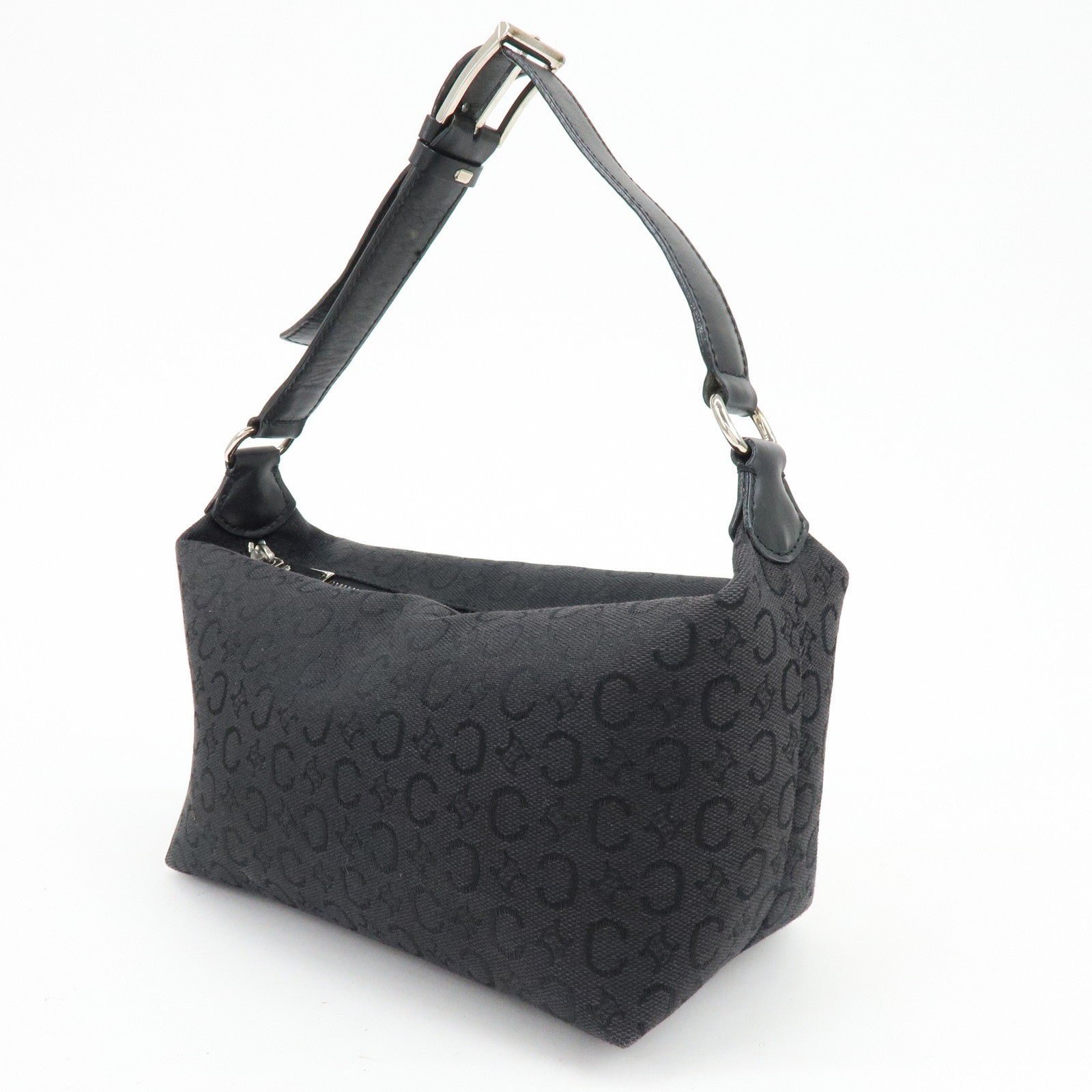 Celine C Macadam Hand Bag - Black, Canvas, Leather