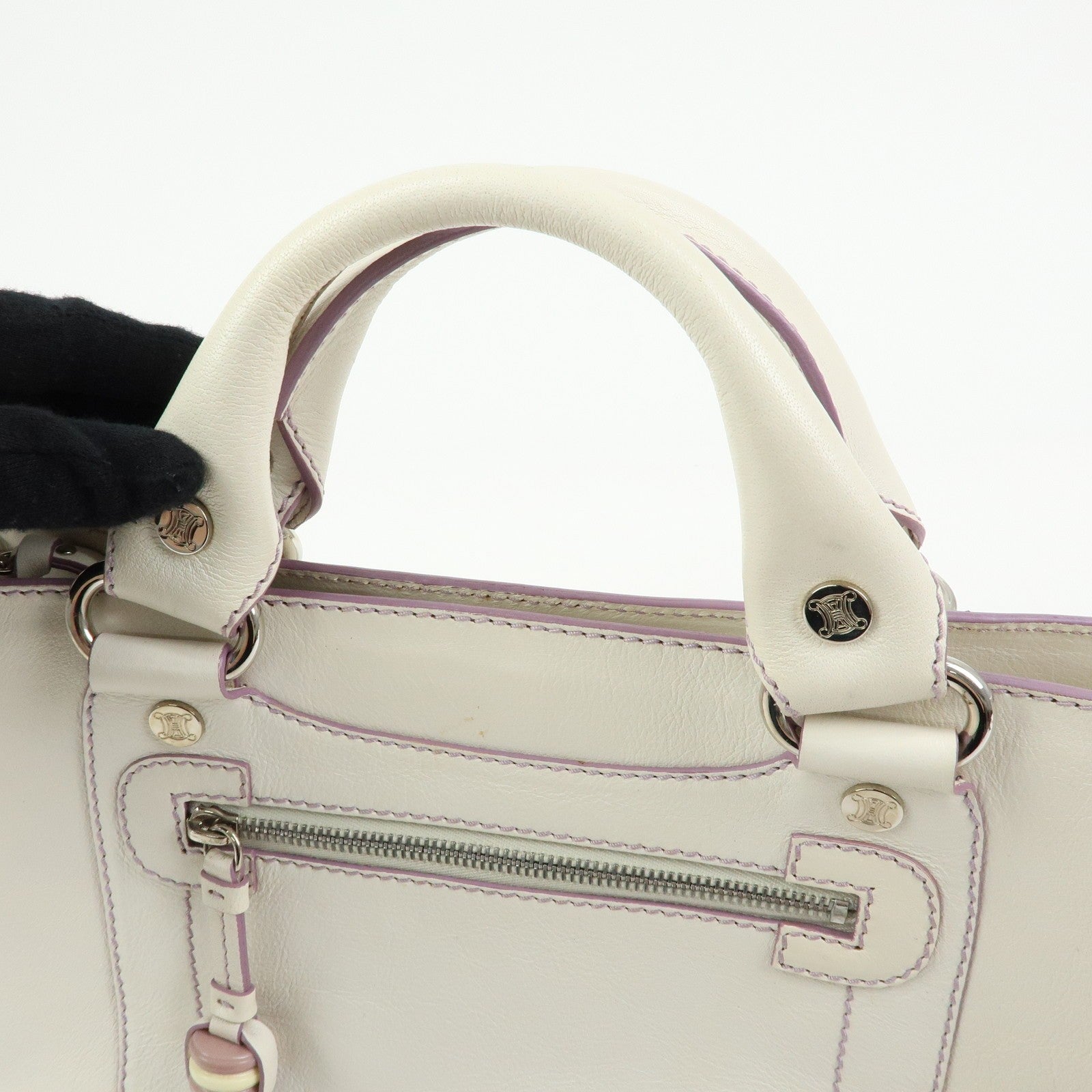 Celine Boogie Bag Handbag - White, Purple, Leather