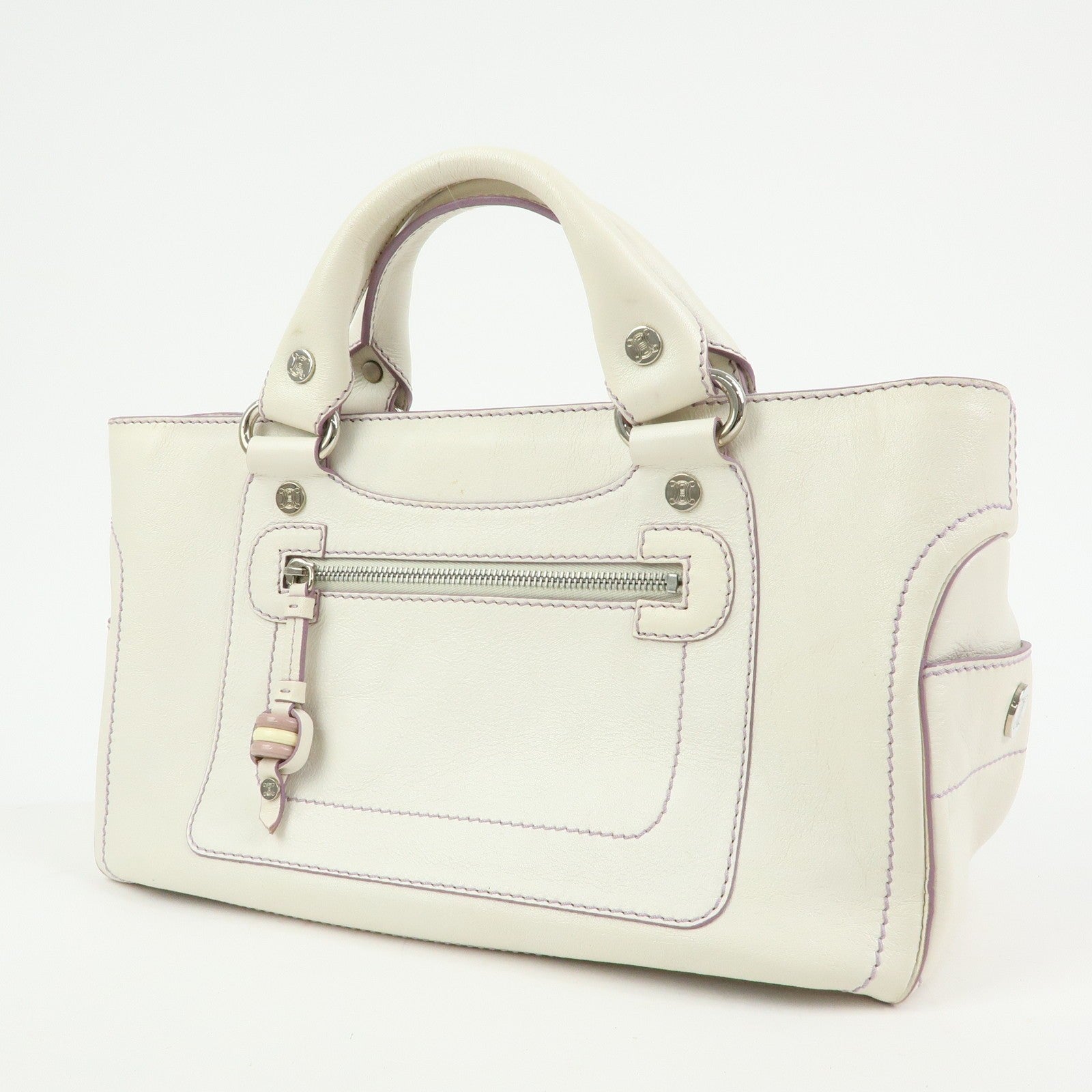 Celine Boogie Bag Handbag - White, Purple, Leather