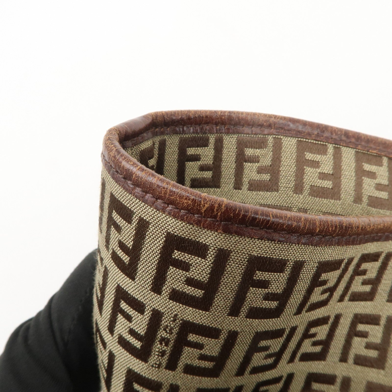 Fendi Tote Shoulder Bag - Beige Brown, Canvas Leather