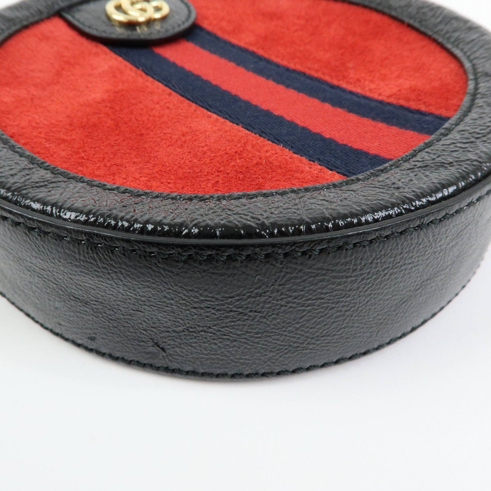 Gucci Shoulder Bag - Red, Black, Suede, Patent Leather