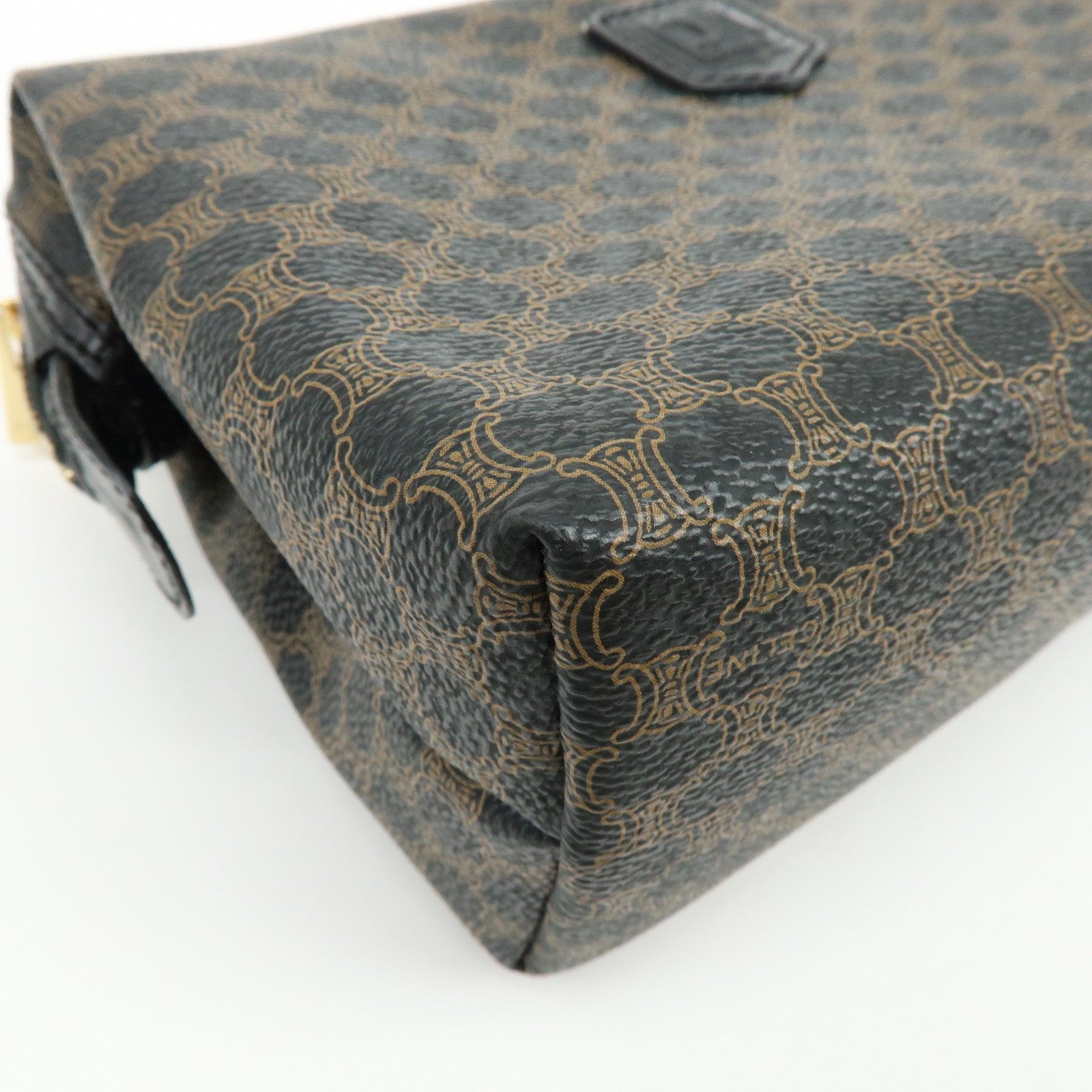 Celine Pouch - Dark Brown, Black, Leather, PVC