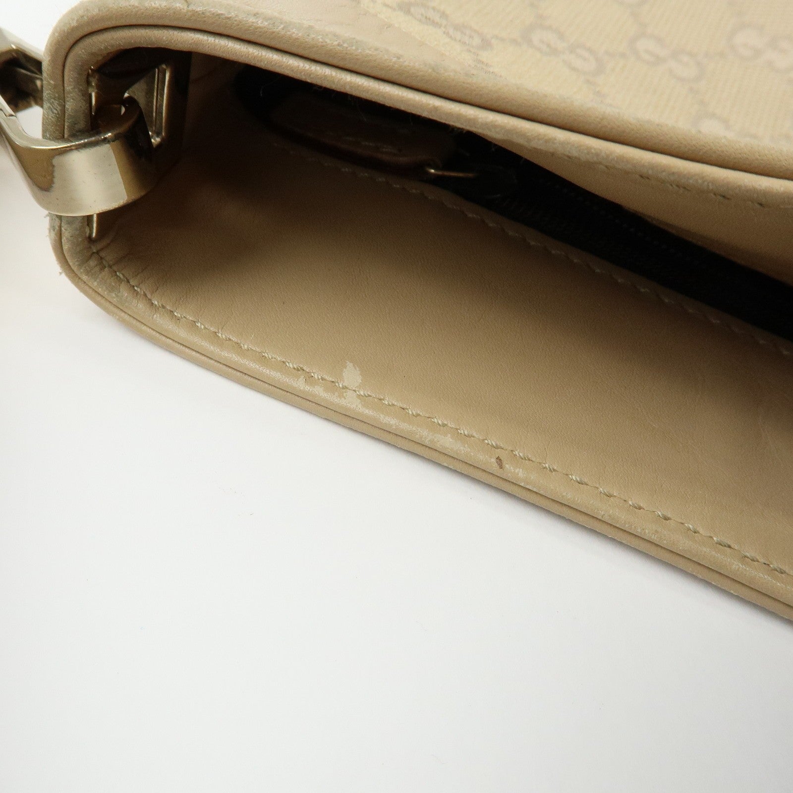 Gucci Shoulder Hand Bag - Beige, GG Canvas, Leather