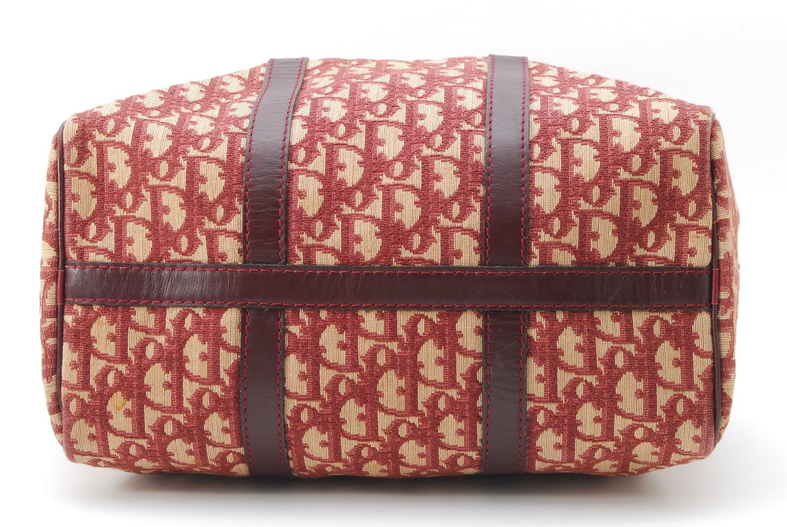 Christian Dior Trotter Boston Handbag - Red Bordeaux, Canvas