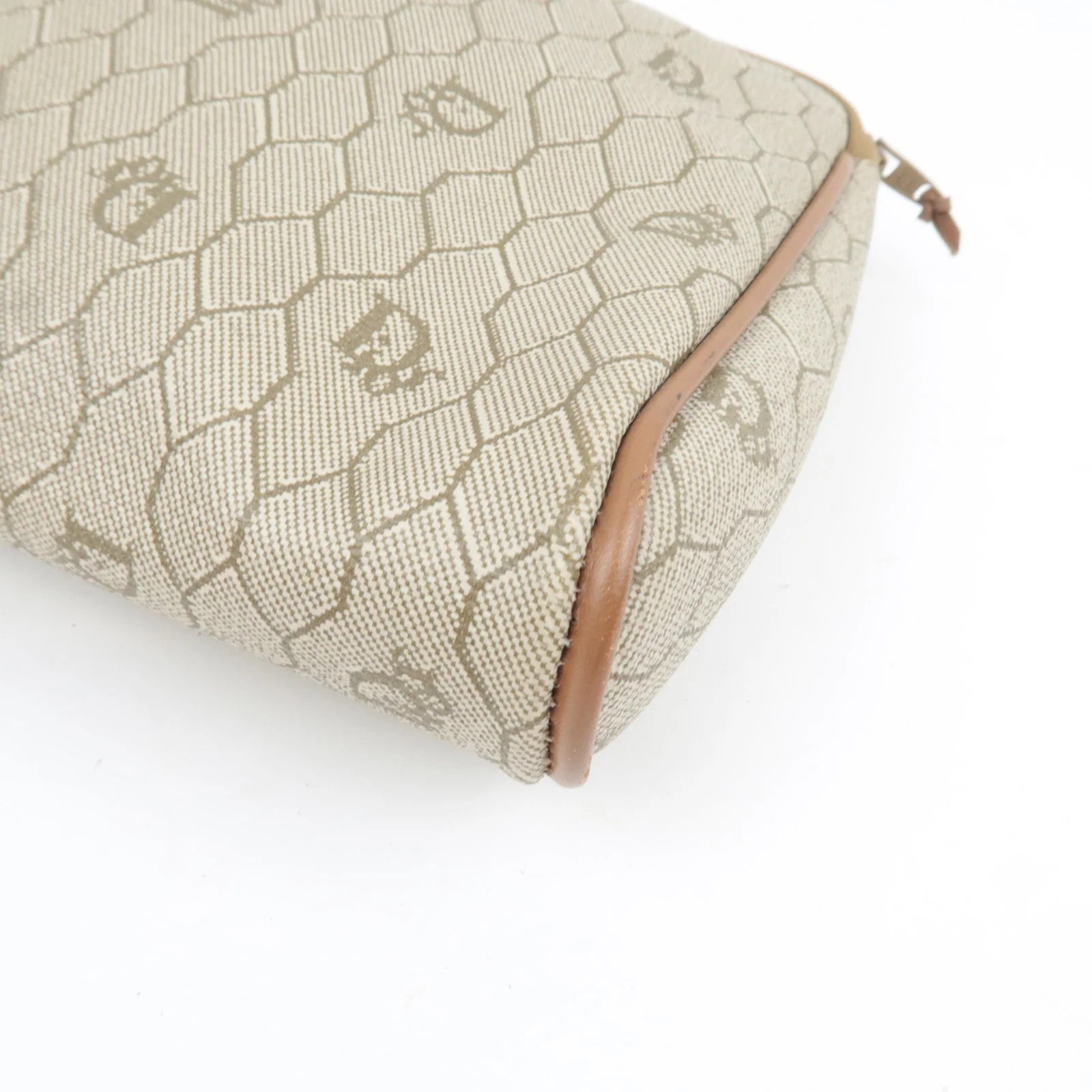Christian Dior Honeycomb Clutch Bag - Beige, PVC Leather