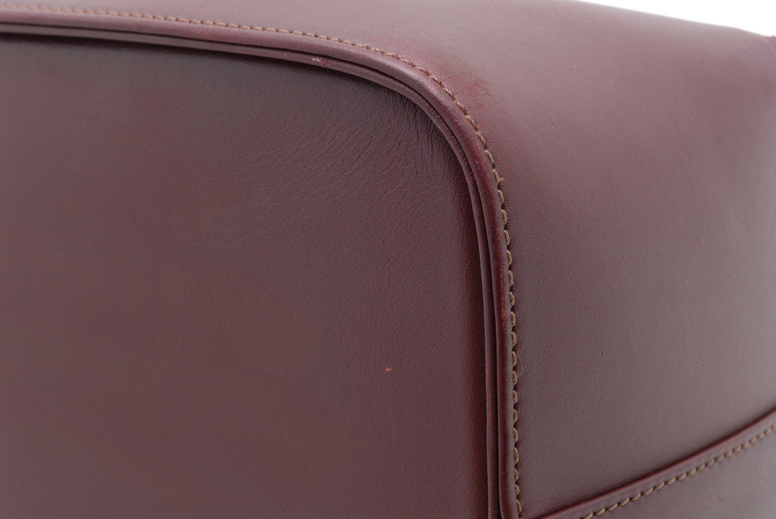 Cartier Must Line Drawstring Leather Shoulder Bag - Burgundy, Leather