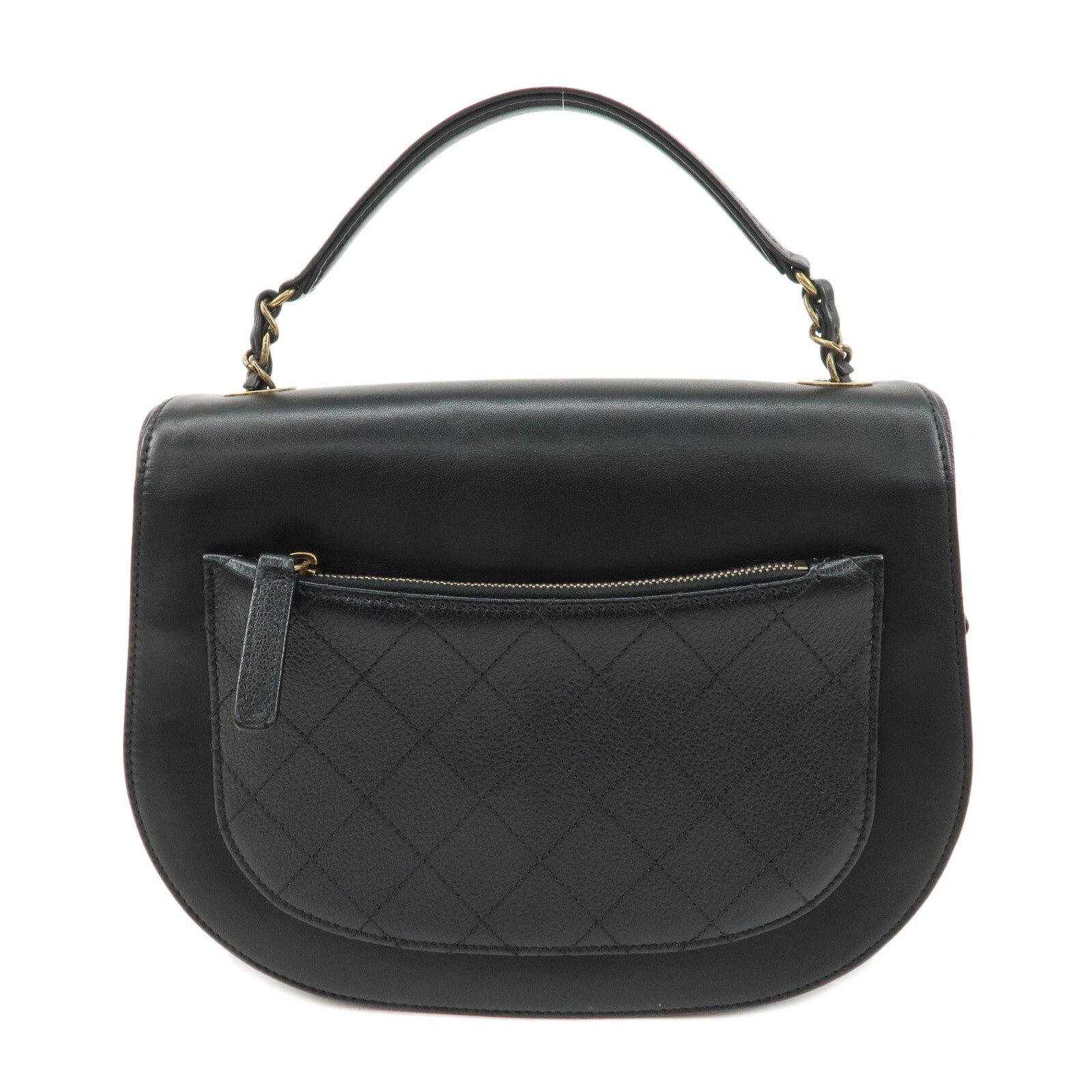 Chanel Matelasse 2 Way Hand Bag - Black, Lamb Skin