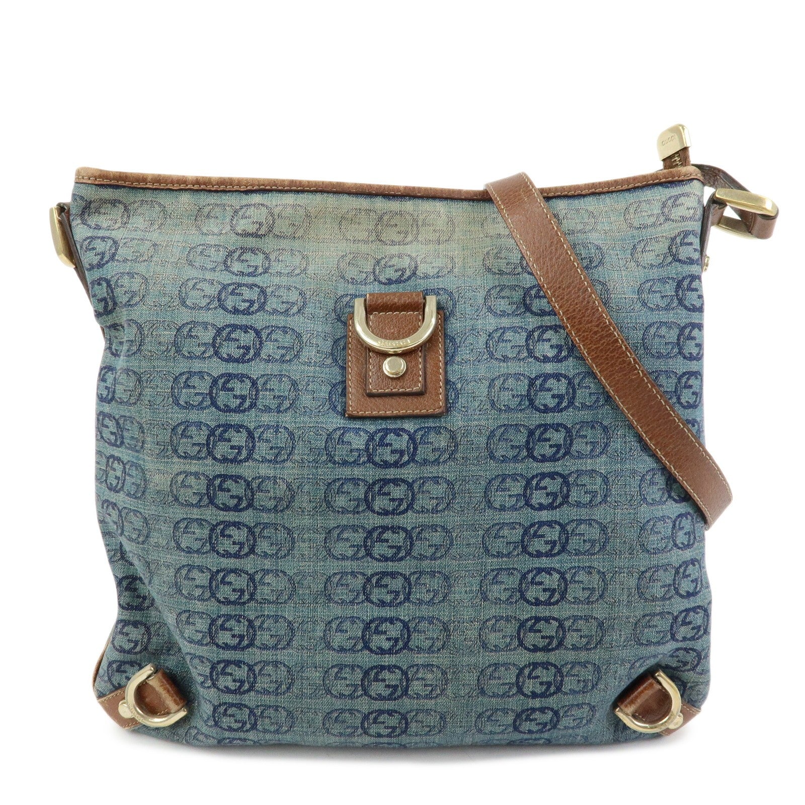 Gucci Abbey Crossbody Bag - Navy, Denim and Leather