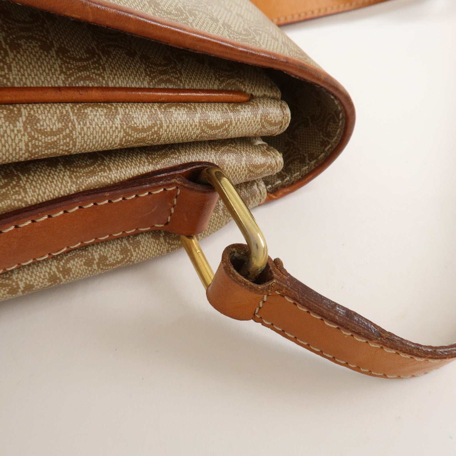 Celine Macadam Shoulder Bag - Beige, PVC Leather 