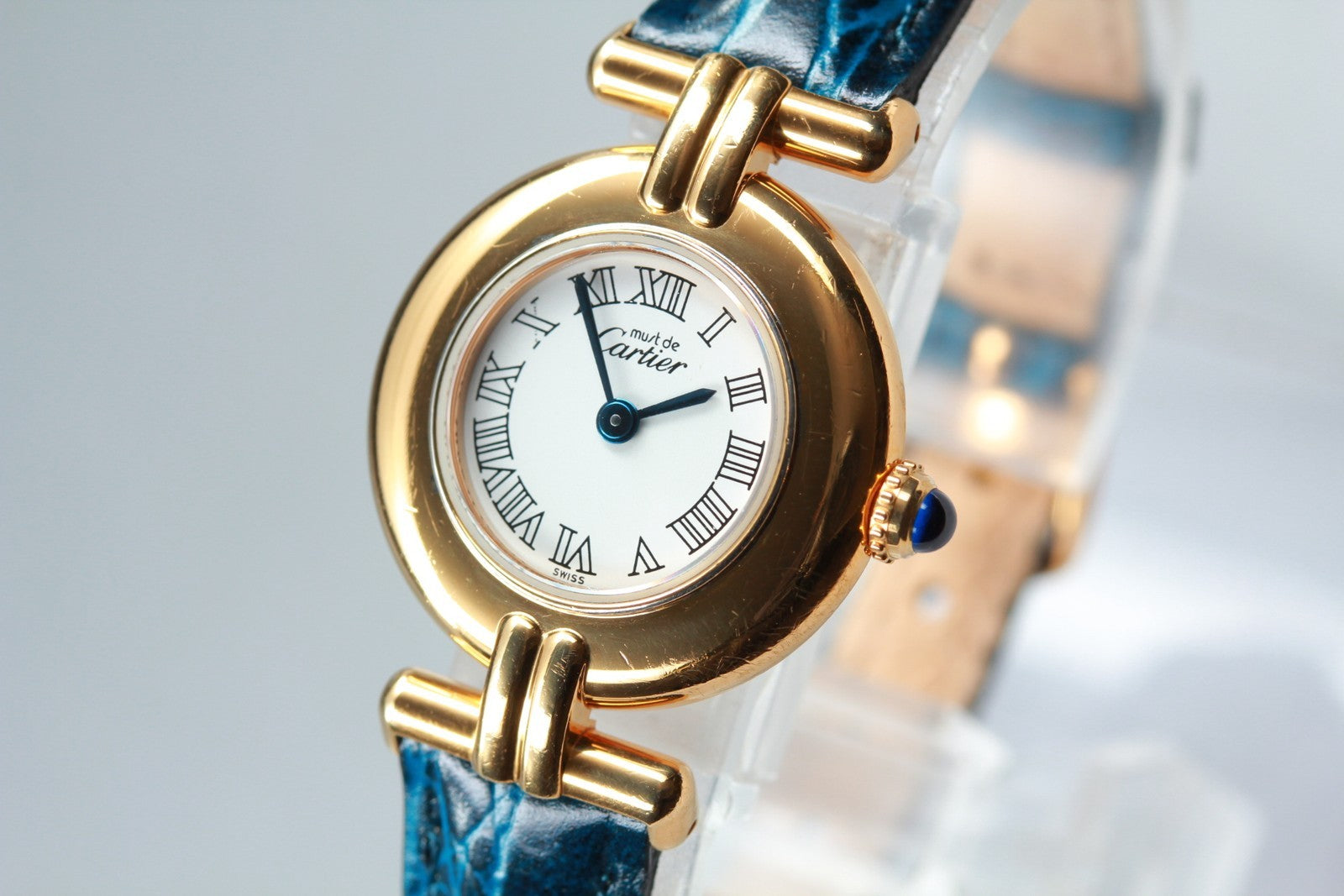Cartier Must Colisee Vermeil 2410 Watch - Gold Blue, Stainless Steel