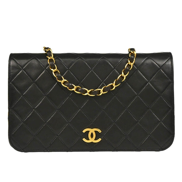 Chanel Single Chain Shoulder Shoulder Bag - Black, Lambskin Leather