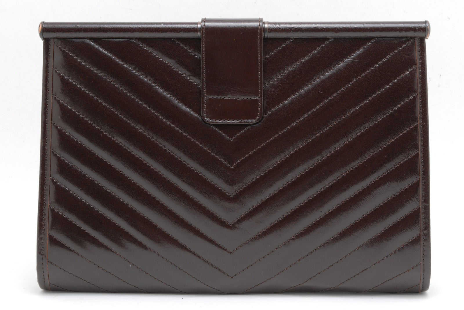 Saint Laurent Yves Saint Laurent Clutch Bag - Dark Brown, Leather