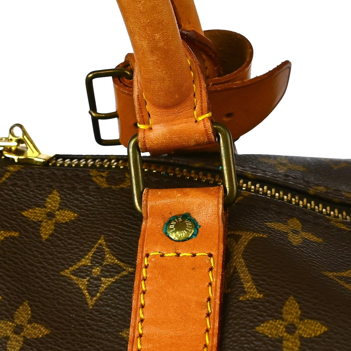 Louis Vuitton Monogram Keepall 55 Travel Duffle Handbag - Brown, Leather and Monogram Canvas