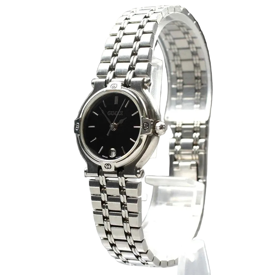 Gucci 9100L Wristwatch - Black, Stainless Steel