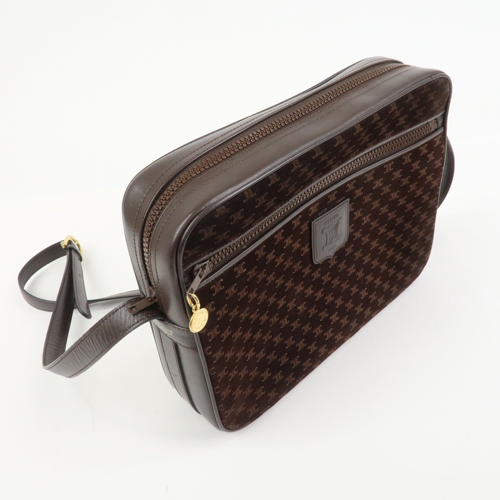 Celine Macadam Shoulder Bag - Brown, Suede Leather
