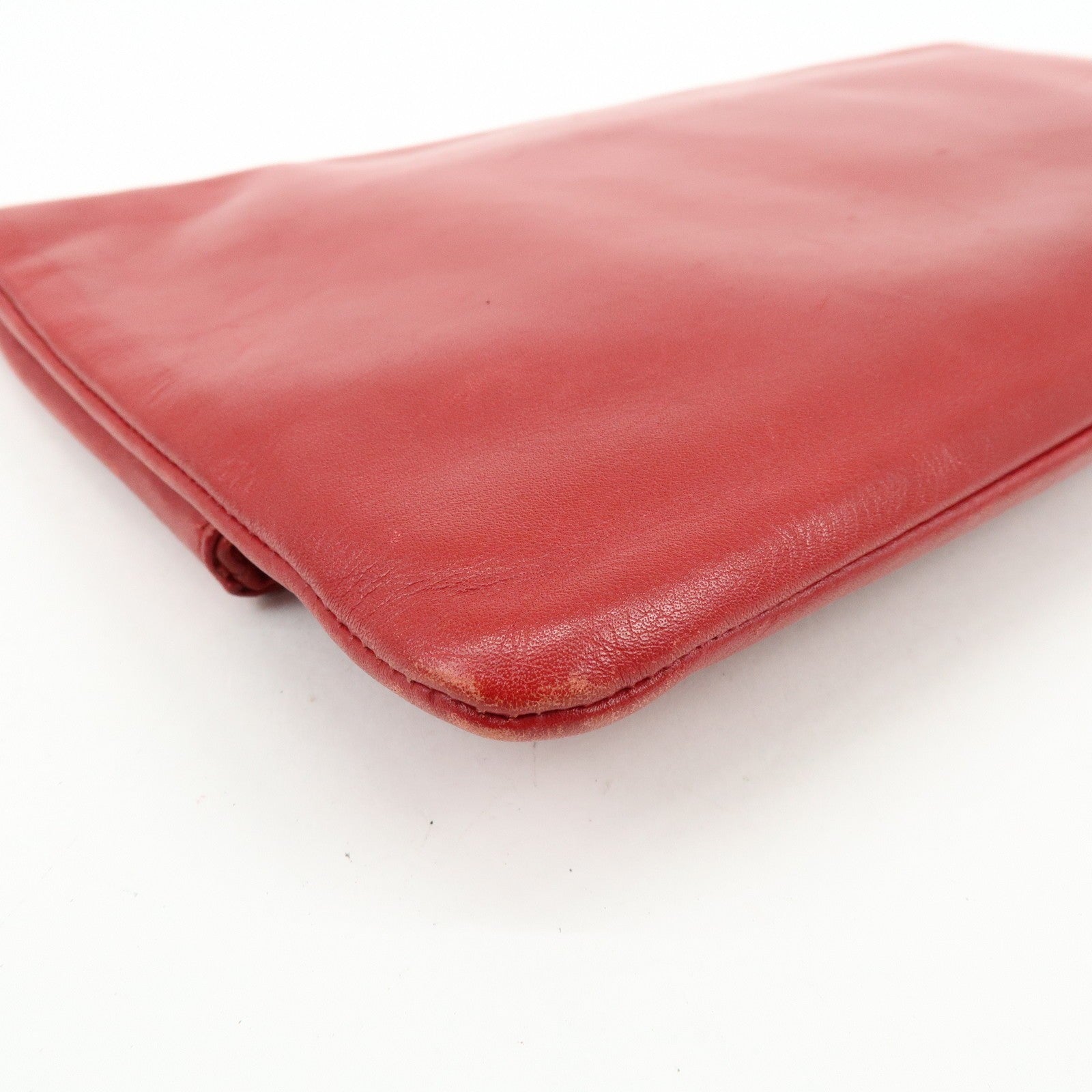 Saint Laurent Paris Clutch Bag - Red, Leather